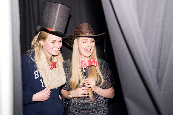 Students participate in a photo-booth at I-Night!