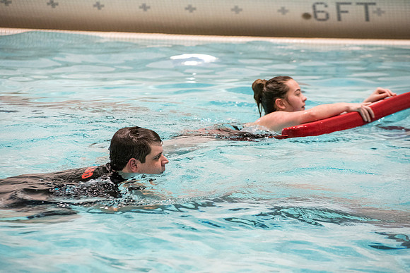 Students at BYU-Idaho tryout to become lifeguards for the Winter 2017 semester.