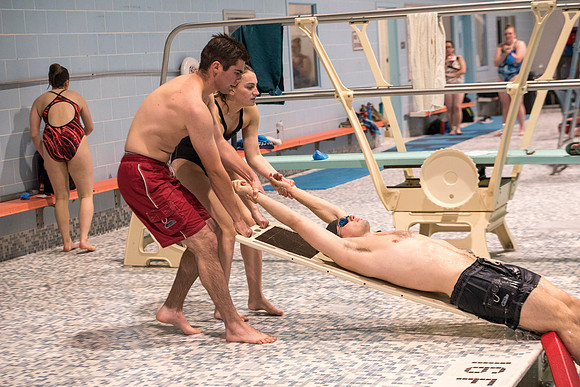 Students at BYU-Idaho tryout to become lifeguards for the Winter 2017 semester.