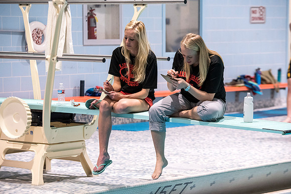 Students at BYU-Idaho tryout to become lifeguards for the Winter 2017 semester.