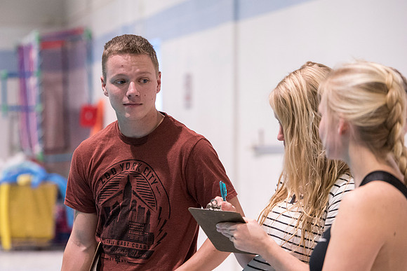 Students at BYU-Idaho tryout to become lifeguards for the Winter 2017 semester.