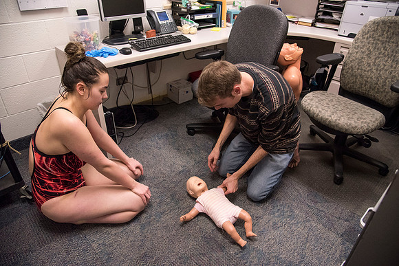 Students at BYU-Idaho tryout to become lifeguards for the Winter 2017 semester.