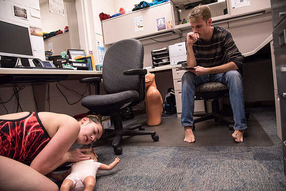 Students at BYU-Idaho tryout to become lifeguards for the Winter 2017 semester.