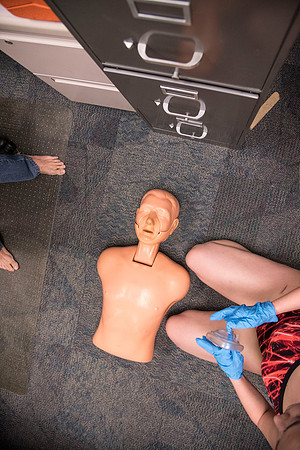 Students at BYU-Idaho tryout to become lifeguards for the Winter 2017 semester.