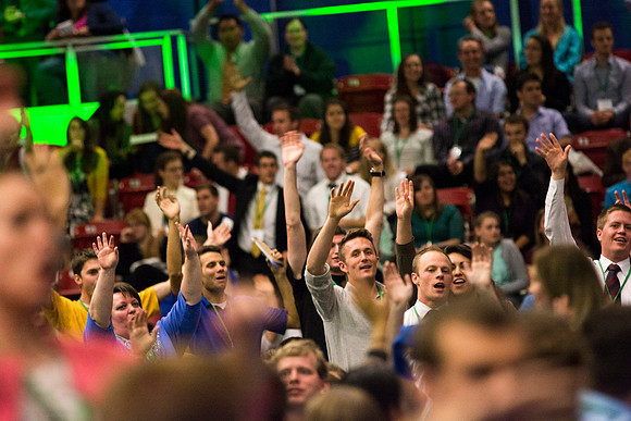 Students learning about networking, and winning prizes in between speakers