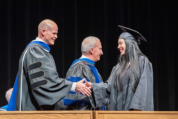 Graduates during convocation of the College of Physical Sciences and Engineering.