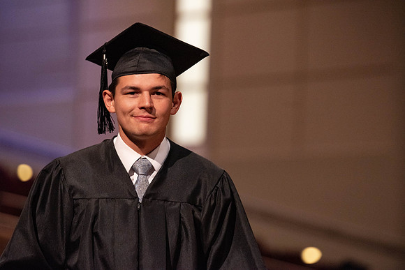 Students graduating from College of Agriculture and Life Sciences. Convocation in the BYU-Idaho Center.