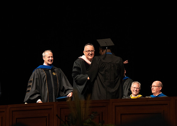 Students graduating from College of Agriculture and Life Sciences. Convocation in the BYU-Idaho Center.