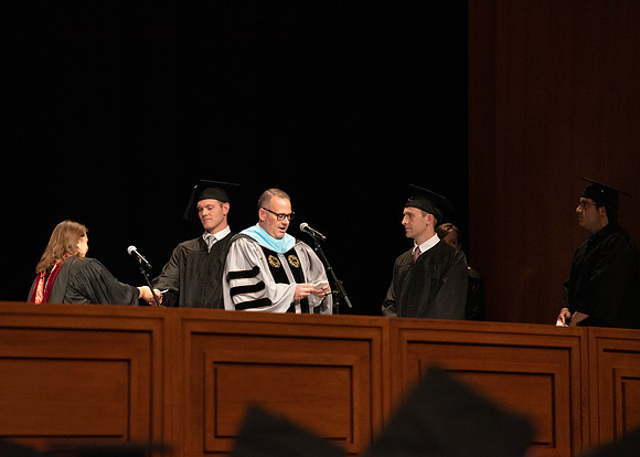Students graduating from College of Agriculture and Life Sciences. Convocation in the BYU-Idaho Center.