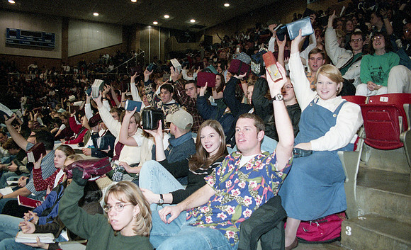 Students gather for devotional and church at Rick's College