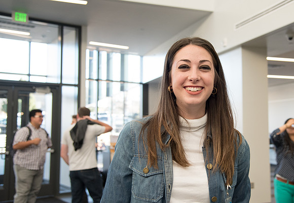 Michaela Luedtke, in the new Science and Technology Center.