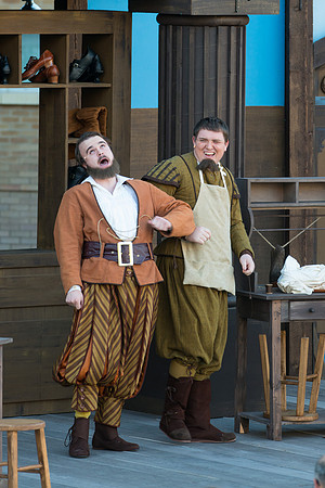 Brigham Young University-Idaho's production of The Shomaker's Holiday performed out in the amphitheatre in front of the McKay Library.