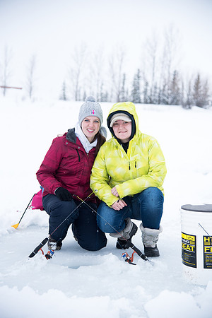 Students go Ice Fishing at Rainbow Lake with the Outdoor Recreation Center.