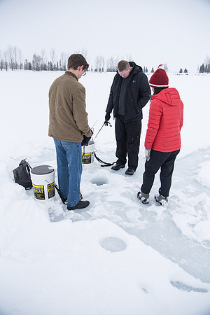 Students go Ice Fishing at Rainbow Lake with the Outdoor Recreation Center.