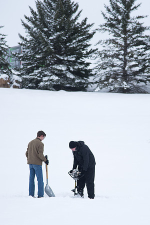 Students go Ice Fishing at Rainbow Lake with the Outdoor Recreation Center.