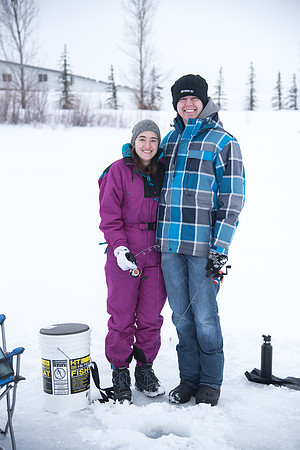 Students go Ice Fishing at Rainbow Lake with the Outdoor Recreation Center.