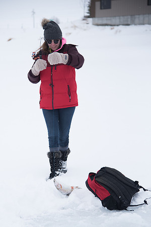 Students go Ice Fishing at Rainbow Lake with the Outdoor Recreation Center.