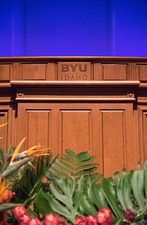 The BYU-Idaho Podium located in the BYU-Idaho Center.
