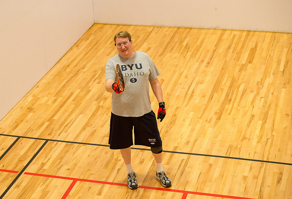 Working out in the Hart Building.