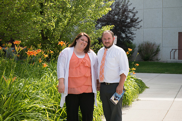 Taking a break on the campus of College of Southern Idaho before the preformance.