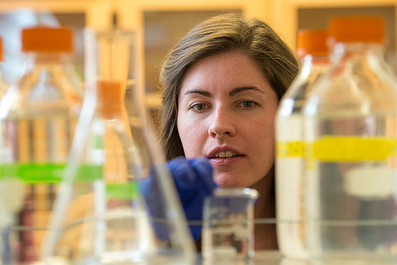 Emily Gottfredson in a Biology Lab.