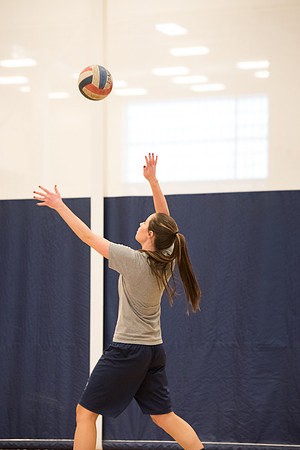 Students play volleyball in class in the BYU-Idaho Center.