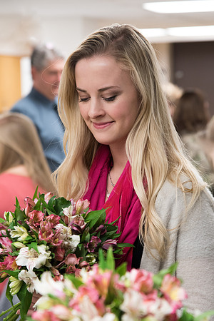 Horticulture students in the Floral Design class work on Flower Bouquets.