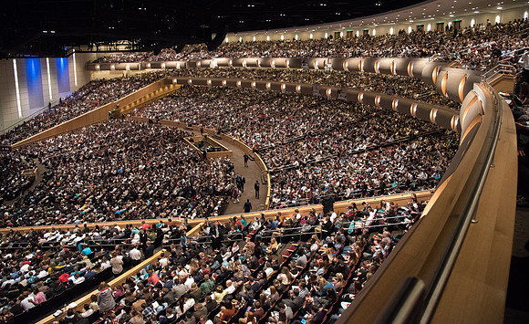 Students, Faculty, and Community gather for a Devotional with Elder Dallin H. Oaks.