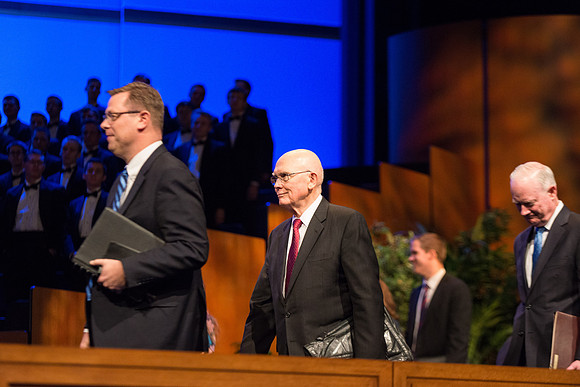 Elder Dallin H. Oaks announces the new BYU Pathway Worldwide educational program, led by President Clark G. Gilbert, and calling Henry J. Eyring as the new president of BYU-Idaho