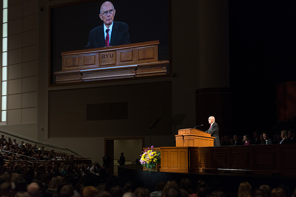 Elder Dallin H. Oaks announces the new BYU Pathway Worldwide educational program, led by President Clark G. Gilbert, and calling Henry J. Eyring as the new president of BYU-Idaho