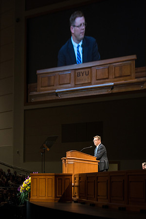 Elder Dallin H. Oaks announces the new BYU Pathway Worldwide educational program, led by President Clark G. Gilbert, and calling Henry J. Eyring as the new president of BYU-Idaho