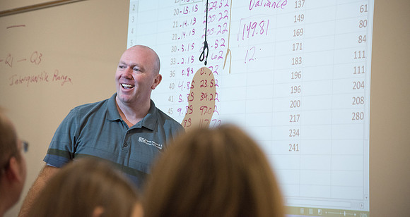 Brother Tyler Watson teaches Public Health majors about Epidemiology.