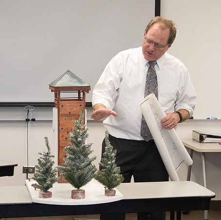 Students work alongside Brother Steve Kugath in the Facility Management class in the Health, Recreation, and Human Performance Department.