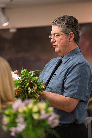 Students in Ben Romney's Floral Design class practice making bouquets.