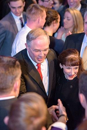 Elder Neil L. Andersen, shakes hands with BYU-Idaho students. Photo by Ryan Chase.