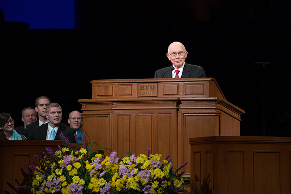 ElderOaks announces Henry J. Eyring as the Seventeenth President of BYU-Idaho.