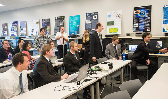 Elder Neil L. Andersen of the Quorum of the Twelve Apostles tours the Science and Technology Center, Agriculture Science Center and the Central Energy Facility.