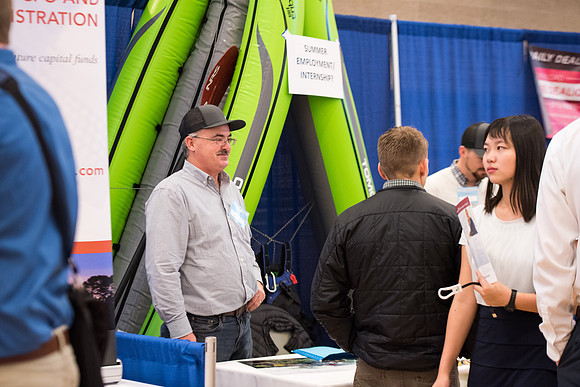 BYU-Idaho students attend the career fair. At the fair, students can find potential jobs and internships for their prospective majors.
