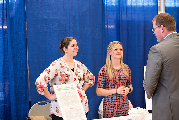BYU-Idaho students attend the career fair. At the fair, students can find potential jobs and internships for their prospective majors.