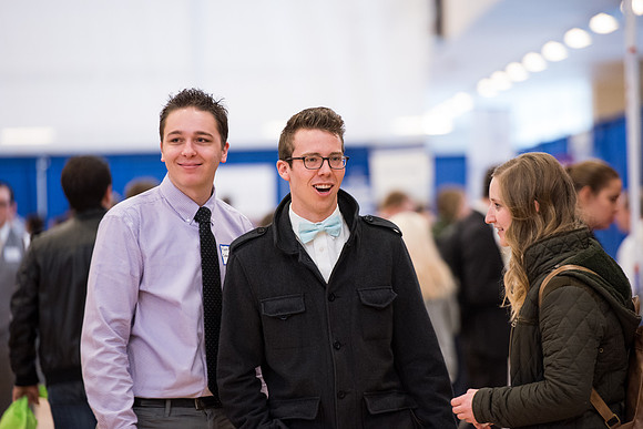 BYU-Idaho students attend the career fair. At the fair, students can find potential jobs and internships for their prospective majors.