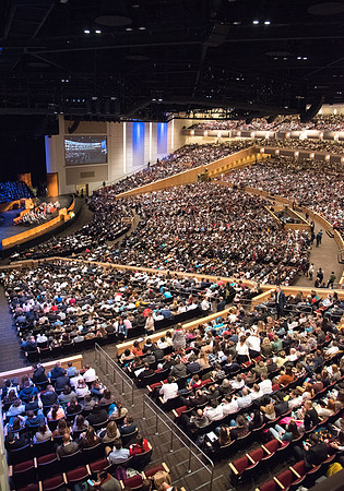Students gather together for Devotional in the I-Center.