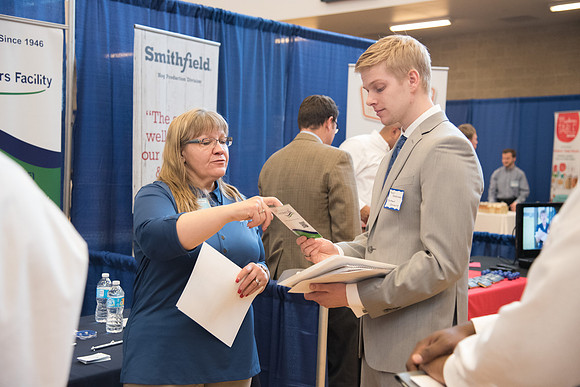 The BYU-Idaho Career Fair allows students to speak with a variety of companies to work to obtain a job for post graduation.