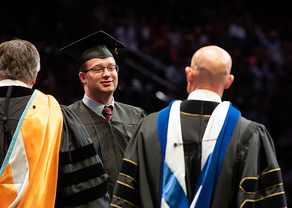 Students graduate from College of Physical Sciences and Engineering. Convocation held in the Hart Building Auditorium.