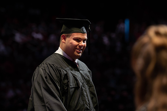 Students graduate from College of Physical Sciences and Engineering. Convocation held in the Hart Building Auditorium.