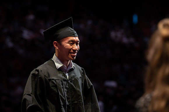 Students graduate from College of Physical Sciences and Engineering. Convocation held in the Hart Building Auditorium.