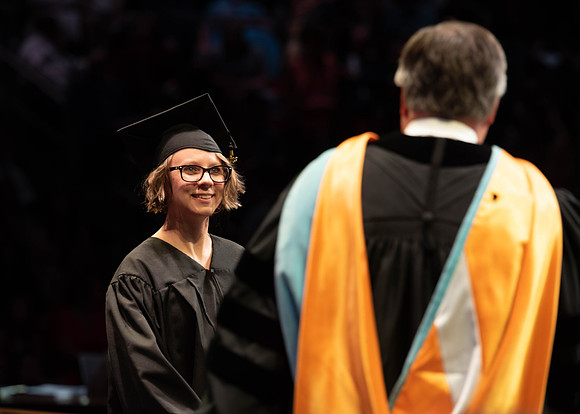 Students graduate from College of Physical Sciences and Engineering. Convocation held in the Hart Building Auditorium.