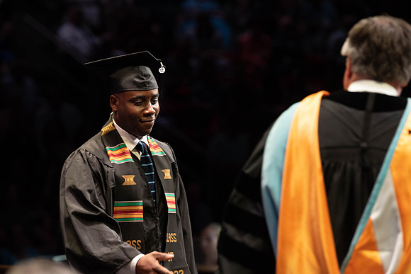 Students graduate from College of Physical Sciences and Engineering. Convocation held in the Hart Building Auditorium.