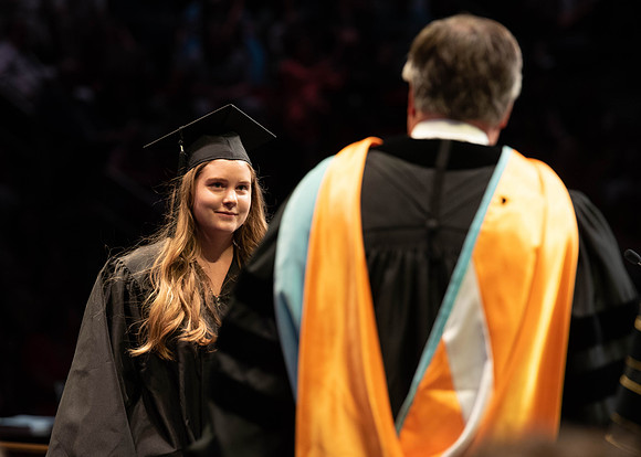 Students graduate from College of Physical Sciences and Engineering. Convocation held in the Hart Building Auditorium.