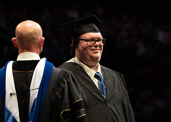 Students graduate from College of Physical Sciences and Engineering. Convocation held in the Hart Building Auditorium.