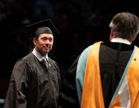 Students graduate from College of Physical Sciences and Engineering. Convocation held in the Hart Building Auditorium.